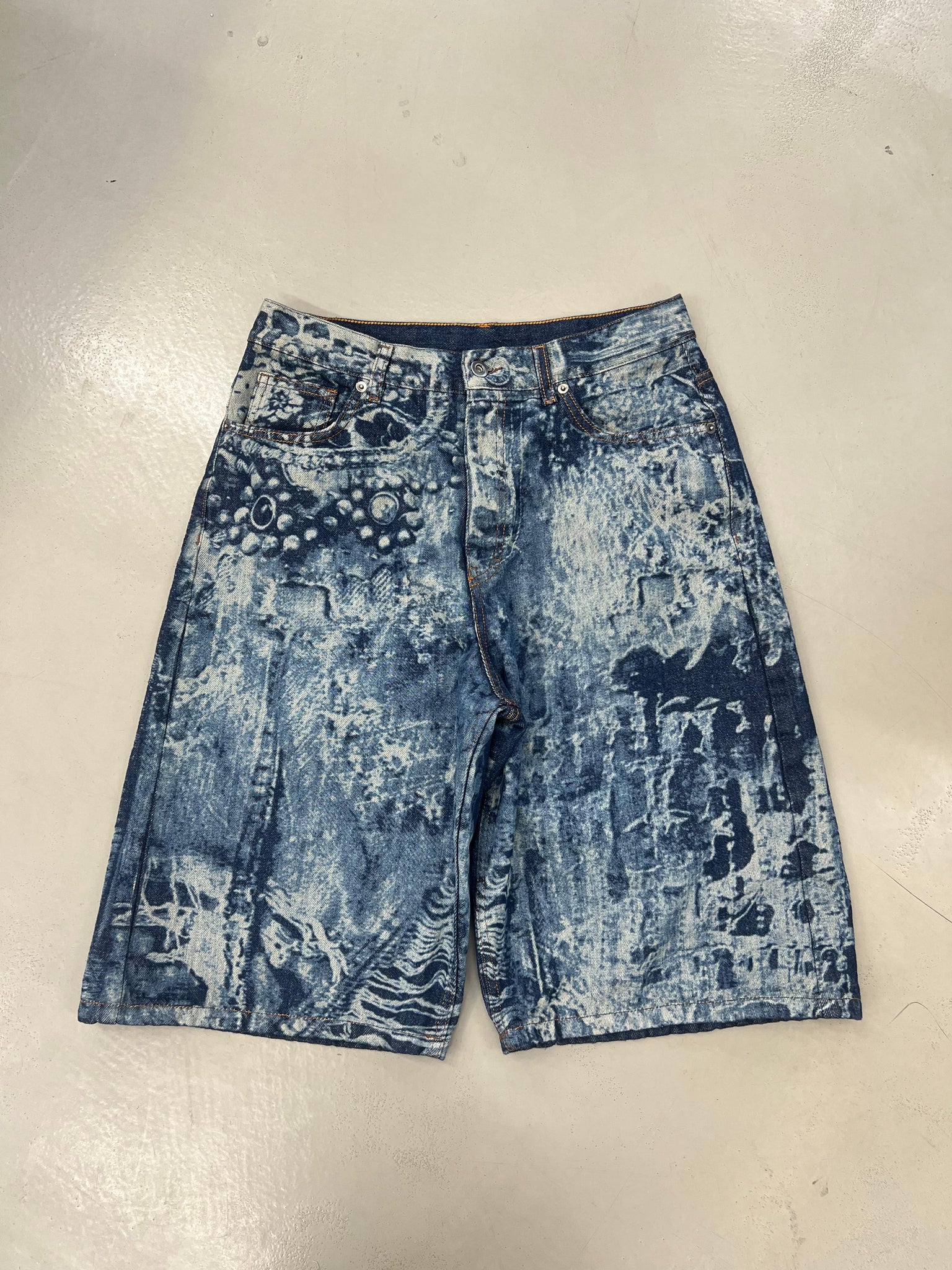 Laser Denim Shorts